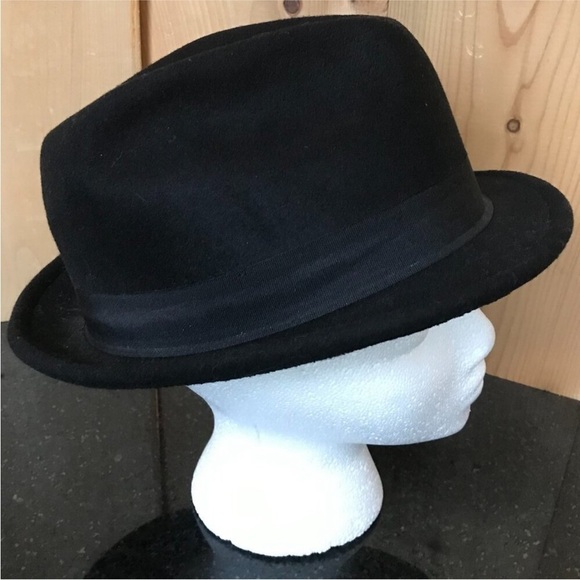 ♥️FEDORA H&M Women's Black Hat OS Rancher Western Cowgirl Felt Like Poly Panama - Picture 5 of 11